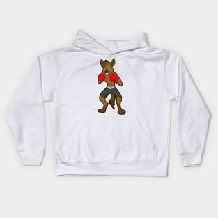 Hyena at Boxing with Boxing gloves Kids Hoodie